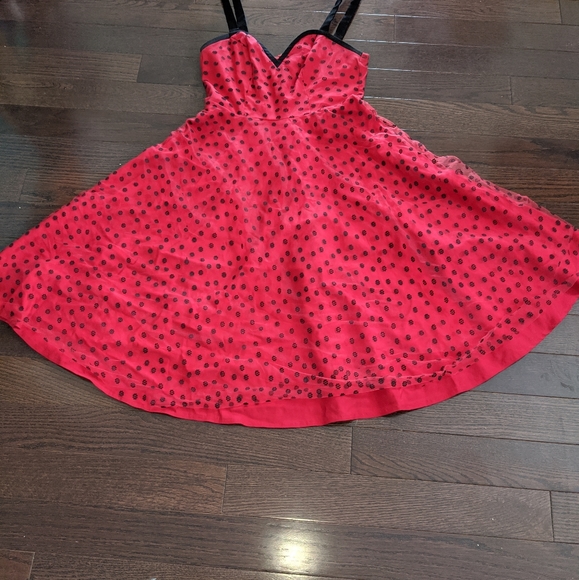 Red&Black Polka Dot dress - Picture 2 of 3